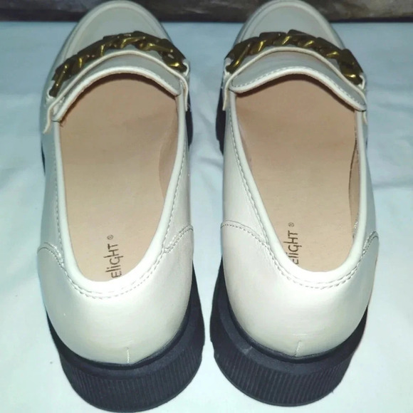 Limelight Kendall Loafers Chunky Heel Lug Chain Detail 8 1/2 8.5 Beige - Picture 12 of 14